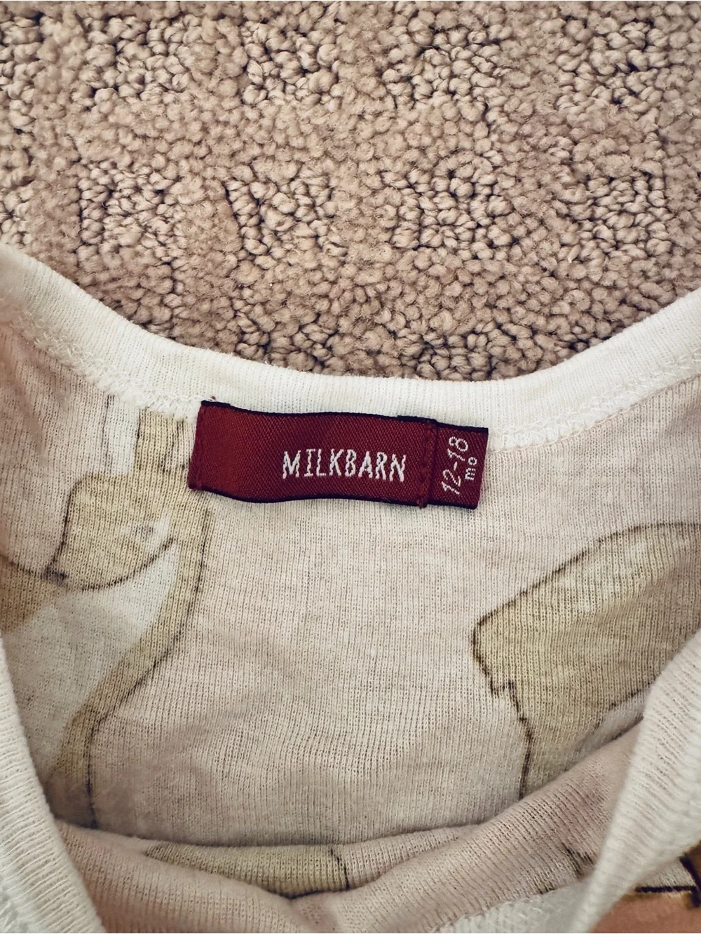 NWOT Milkbarn Peach Deer Print One-Piece Sleeper